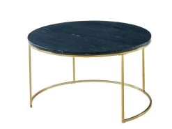 Tables Basses Gigognes ANGELA De Pascal MORABITO - Marbre Noir Et Métal Doré -Vous savez quand c'est un magasin de meubles. table basse 356955