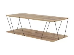 Table Basse Avec 1 étagère - Coloris : Naturel Et Noir - DELORY -Vous savez quand c'est un magasin de meubles. table basse 3572849