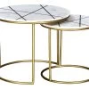 Tables Basses Gigognes ORNEA - Marbre Et Métal - Blanc Et Doré 1 Tables Basses Gigognes ORNEA - Marbre Et Métal - Blanc Et Doré -Vous savez quand c'est un magasin de meubles. table basse 387457