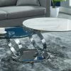 Table Basse Avec Plateaux Pivotants - Céramique, Verre Trempé Et Métal - Effet Marbre Blanc - JOLINE 2 Table Basse Avec Plateaux Pivotants - Céramique, Verre Trempé Et Métal - Effet Marbre Blanc - JOLINE -Vous savez quand c'est un magasin de meubles. table basse 388009