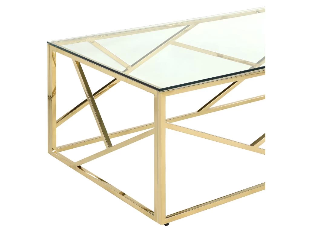 Table Basse ATHENA De Pascal MORABITO - Verre Trempé Et Acier - Doré 7 Table Basse ATHENA De Pascal MORABITO - Verre Trempé Et Acier - Doré – Image 5