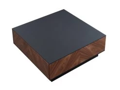Table Basse Avec 2 Tiroirs - MDF - Coloris : Naturel Foncé Et Noir - ISMAEL -Vous savez quand c'est un magasin de meubles. table basse 4047859