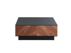 Table Basse Avec 2 Tiroirs - MDF - Coloris : Naturel Foncé Et Noir - ISMAEL -Vous savez quand c'est un magasin de meubles. table basse 4047873