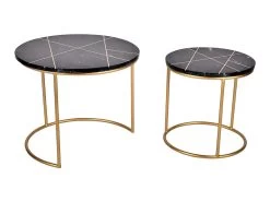 Tables Basses Gigognes ORNEA - Marbre Et Métal - Noir Et Doré 14 Tables Basses Gigognes ORNEA - Marbre Et Métal - Noir Et Doré -Vous savez quand c'est un magasin de meubles. table basse 420853