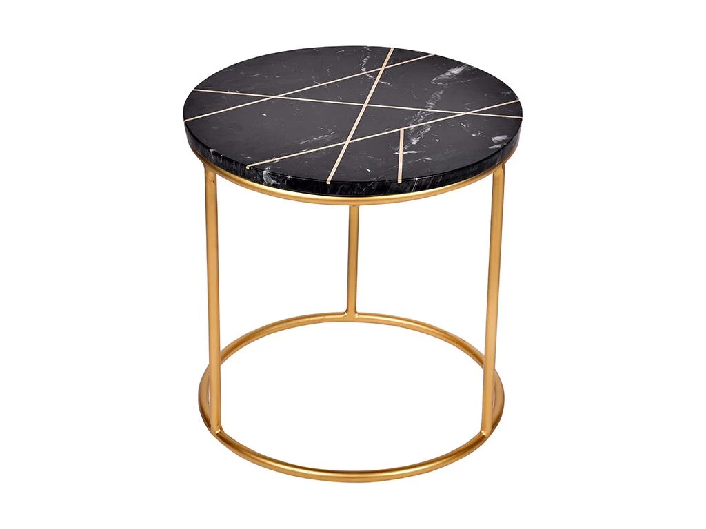 Tables Basses Gigognes ORNEA - Marbre Et Métal - Noir Et Doré 9 Tables Basses Gigognes ORNEA - Marbre Et Métal - Noir Et Doré – Image 7