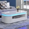 Table Basse 4 Portes Et 1 Tiroir Avec LEDs - MDF - Blanc Laqué - VANDANA 2 Table Basse 4 Portes Et 1 Tiroir Avec LEDs - MDF - Blanc Laqué - VANDANA -Vous savez quand c'est un magasin de meubles. table basse 722041