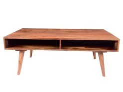 Table Basse Avec 1 Tiroir Et 1 Niche - Bois De Sheesham - Naturel Et Noir - PALONI -Vous savez quand c'est un magasin de meubles. table basse 7258503