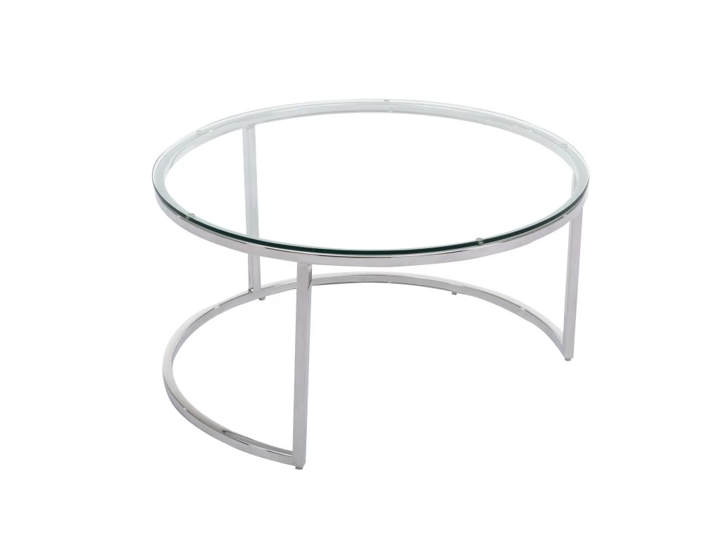 Tables Basses Gigognes En Verre Trempé Et Acier Inoxydable - Coloris : Argent - MAEVANE De Pascal MORABITO 9 Tables Basses Gigognes En Verre Trempé Et Acier Inoxydable - Coloris : Argent - MAEVANE De Pascal MORABITO – Image 7