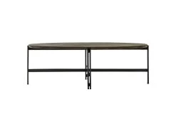 Table Basse Ovale En Bois D'acacia Cendré Avec Piètement Métal - KUBI 9 Table Basse Ovale En Bois D'acacia Cendré Avec Piètement Métal - KUBI -Vous savez quand c'est un magasin de meubles. table basse 8931167