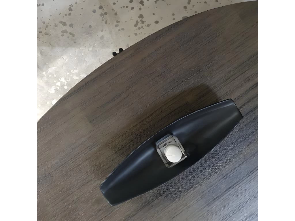 Table Basse Ovale En Bois D'acacia Cendré Avec Piètement Métal - KUBI 6 Table Basse Ovale En Bois D'acacia Cendré Avec Piètement Métal - KUBI – Image 4