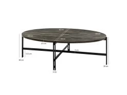 Table Basse Ovale En Bois D'acacia Cendré Avec Piètement Métal - KUBI 11 Table Basse Ovale En Bois D'acacia Cendré Avec Piètement Métal - KUBI -Vous savez quand c'est un magasin de meubles. table basse 8931171