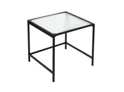 GLASSI - Tables Gigognes Noires Plateau En Verre Texturé -Vous savez quand c'est un magasin de meubles. table basse 9172213