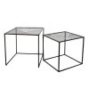 FLORA - Lot De 2 Tables Gigognes Métal Noir Motif Traits -Vous savez quand c'est un magasin de meubles. table basse 9172319