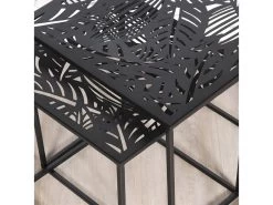 FLORA - Lot De 2 Tables Gigognes Métal Noir Motif Feuille 9 FLORA - Lot De 2 Tables Gigognes Métal Noir Motif Feuille -Vous savez quand c'est un magasin de meubles. table basse 9172371