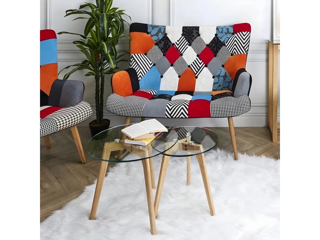 GLASS - Lot De 2 Tables Gigognes Rondes Verre Trempé 5 GLASS - Lot De 2 Tables Gigognes Rondes Verre Trempé – Image 3