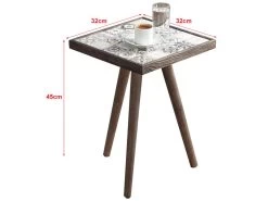 Table D'appoint Carrée Götene Trépied 45 X 32 X 32 Cm Effet Bois Foncé / à Motifs [en.casa] -Vous savez quand c'est un magasin de meubles. table basse 9450251