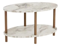 Table Basse Ovale Højreby 43 X 70 X 44 Cm Marbre Crème [en.casa] -Vous savez quand c'est un magasin de meubles. table basse 9503049