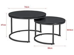 Set De 2 Tables Basses Christchurch Rondes Gigognes Noir [en.casa] -Vous savez quand c'est un magasin de meubles. table basse 9503393