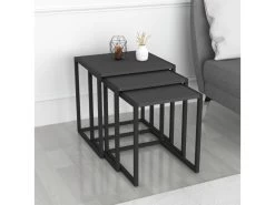 Lot De 3 Tables D'appoint Sunnfjord Gigognes Anthracite [en.casa]