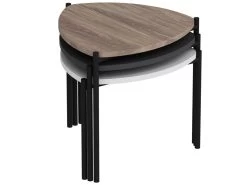Set De 3 Tables D'appoint Glamsbjerg Gigognes Triangulaires Blanc / Anthracite / Effet Chêne [en.casa] -Vous savez quand c'est un magasin de meubles. table basse 9513713