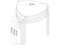 Set De 3 Tables D'appoint Glamsbjerg Gigognes Triangulaires Blanc / Anthracite / Effet Chêne [en.casa] -Vous savez quand c'est un magasin de meubles. table basse 9513715
