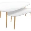 Lot De 2 Tables à Café Gigogne En Bois Blanc Et Pieds Bois Naturel 2 Lot De 2 Tables à Café Gigogne En Bois Blanc Et Pieds Bois Naturel -Vous savez quand c'est un magasin de meubles. table basse 9513935