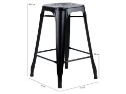 Lot 2 Tabourets De Bar H.65 Cm Métal Noir Et Perforations - METALICA 11 Lot 2 Tabourets De Bar H.65 Cm Métal Noir Et Perforations - METALICA -Vous savez quand c'est un magasin de meubles. tabouret bas 21966705