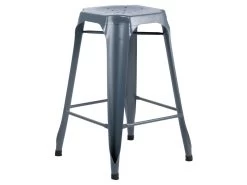 Lot 2 Tabourets De Bar H.65 Cm Métal Gris Et Perforations - METALICA -Vous savez quand c'est un magasin de meubles. tabouret bas 21966711