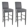 TONY - Lot De 2 Tabourets Laqués Gris Et Assise Simili Gris -Vous savez quand c'est un magasin de meubles. tabouret de bar 10198383