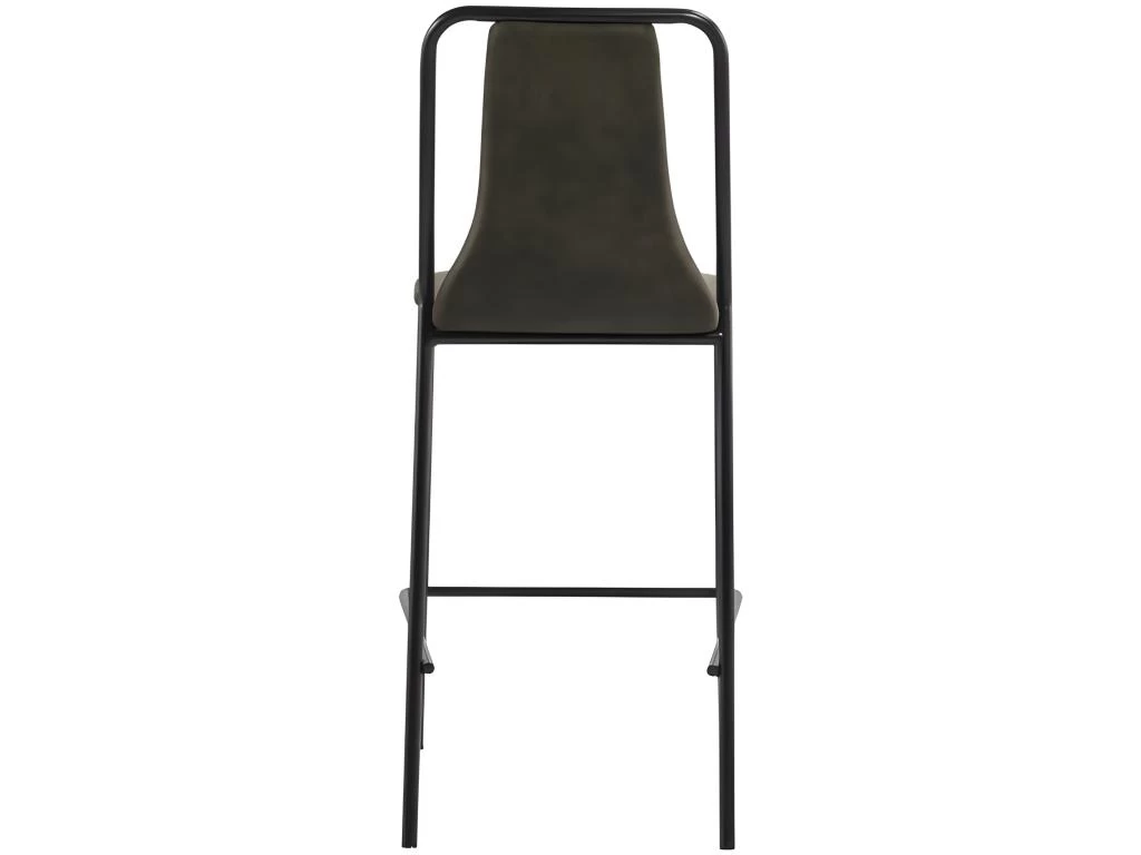 HARLEM - Chaises De Bar Industrielle Microfibre Vintage Marron Foncé Pieds Métal Noir (x2) 5 HARLEM - Chaises De Bar Industrielle Microfibre Vintage Marron Foncé Pieds Métal Noir (x2) – Image 3
