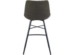 QUEENS - Chaises De Bar Industrielle Microfibre Vintage Marron Foncé Pieds Métal Noir (x4) -Vous savez quand c'est un magasin de meubles. tabouret de bar 10444203