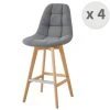 OWEN - Chaise De Bar Scandinave Tissu Gris Pied Hêtre (x4) 1 OWEN - Chaise De Bar Scandinave Tissu Gris Pied Hêtre (x4) -Vous savez quand c'est un magasin de meubles. tabouret de bar 10444259