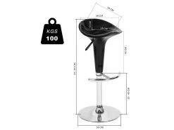 Lot De 2 Tabourets De Bar En ABS Plastique Noir Pivotants Et Réglables En Hauteur 65 - 85 Cm Pour Bar Cuisine Salon -Vous savez quand c'est un magasin de meubles. tabouret de bar 10445175