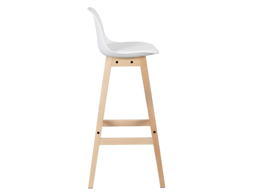 Ensemble De 2 Chaises De Comptoir De Cuisine De Petit-déjeuner Tabourets De Bar Blanc 19_0000591 5 Ensemble De 2 Chaises De Comptoir De Cuisine De Petit-déjeuner Tabourets De Bar Blanc 19_0000591 – Image 3