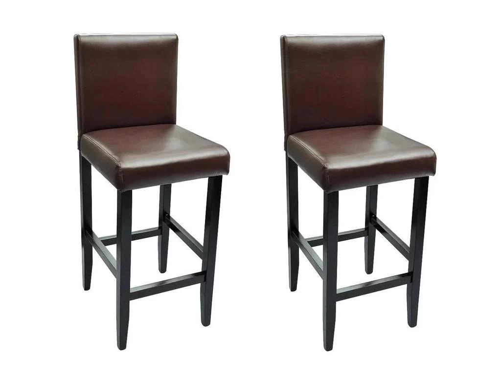Lot De Deux Tabourets De Bar Design Chaise Siège Cuir Synthétique Marron 1202096 3 Lot De Deux Tabourets De Bar Design Chaise Siège Cuir Synthétique Marron 1202096