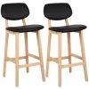 Tabourets De Bar En Synthétique Avec Structure En Bois Set De 2 Pièces Noir 19_0000449 -Vous savez quand c'est un magasin de meubles. tabouret de bar 10445661