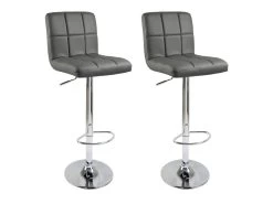 Tabourets De Bar Design En Synthétique Set De 2 Gris 19_0000456