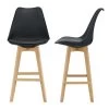 Lot De 2 Tabourets De Bar Siège Avec Dossier Et Repose-pied Rembourré 105 Cm Noir 03_0002781 -Vous savez quand c'est un magasin de meubles. tabouret de bar 10445929