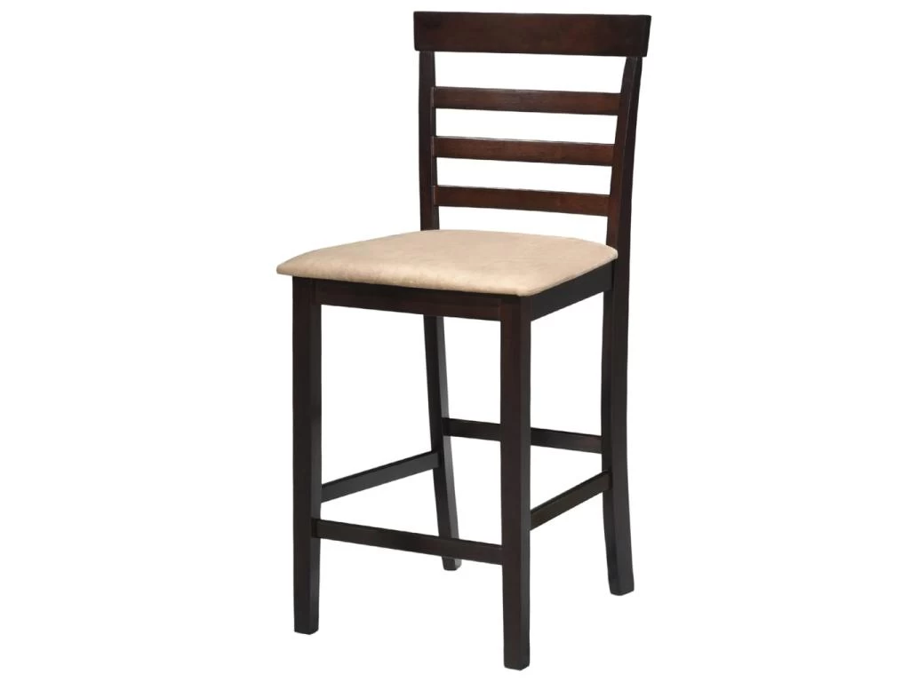 Lot De Deux Tabourets De Bar Design Chaise Siège Bois Marron Et Beige 1202076 3 Lot De Deux Tabourets De Bar Design Chaise Siège Bois Marron Et Beige 1202076