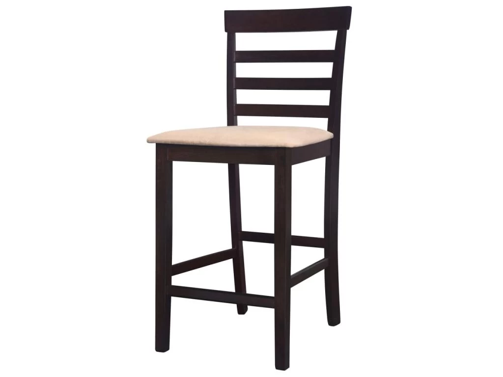 Lot De Deux Tabourets De Bar Design Chaise Siège Bois Marron Et Beige 1202076 6 Lot De Deux Tabourets De Bar Design Chaise Siège Bois Marron Et Beige 1202076 – Image 4