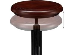 Tabouret De Bar Industriel Chaise Ronde Hauteur Réglable Jusqu à 65 Cm Noir Marron Fer Bois 13_0002768 -Vous savez quand c'est un magasin de meubles. tabouret de bar 10446565