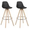 Lot De 2 Tabourets De Bar Pied En Bois Noir 19_0000554