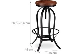 Tabouret De Bar Industriel Design Industriel Pivotant Chaise Ronde Fer Et Bois 13_0002767 -Vous savez quand c'est un magasin de meubles. tabouret de bar 10446725
