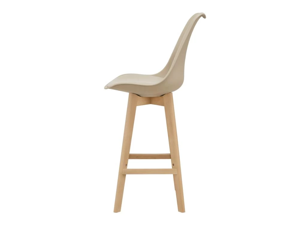 Lot De 2 Tabourets De Bar Siège Avec Dossier Et Repose-pied Rembourré 105 Cm Beige 03_0002776 5 Lot De 2 Tabourets De Bar Siège Avec Dossier Et Repose-pied Rembourré 105 Cm Beige 03_0002776 – Image 3