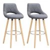 Tabouret De Bar En Lin Avec Dossier Et Repose-pieds, Lot De 2 Pièces Gris Foncé 19_0000553 -Vous savez quand c'est un magasin de meubles. tabouret de bar 10446781
