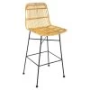 Tabouret Haut Kubu Rotin Métal Atmosphera - Naturel Clair