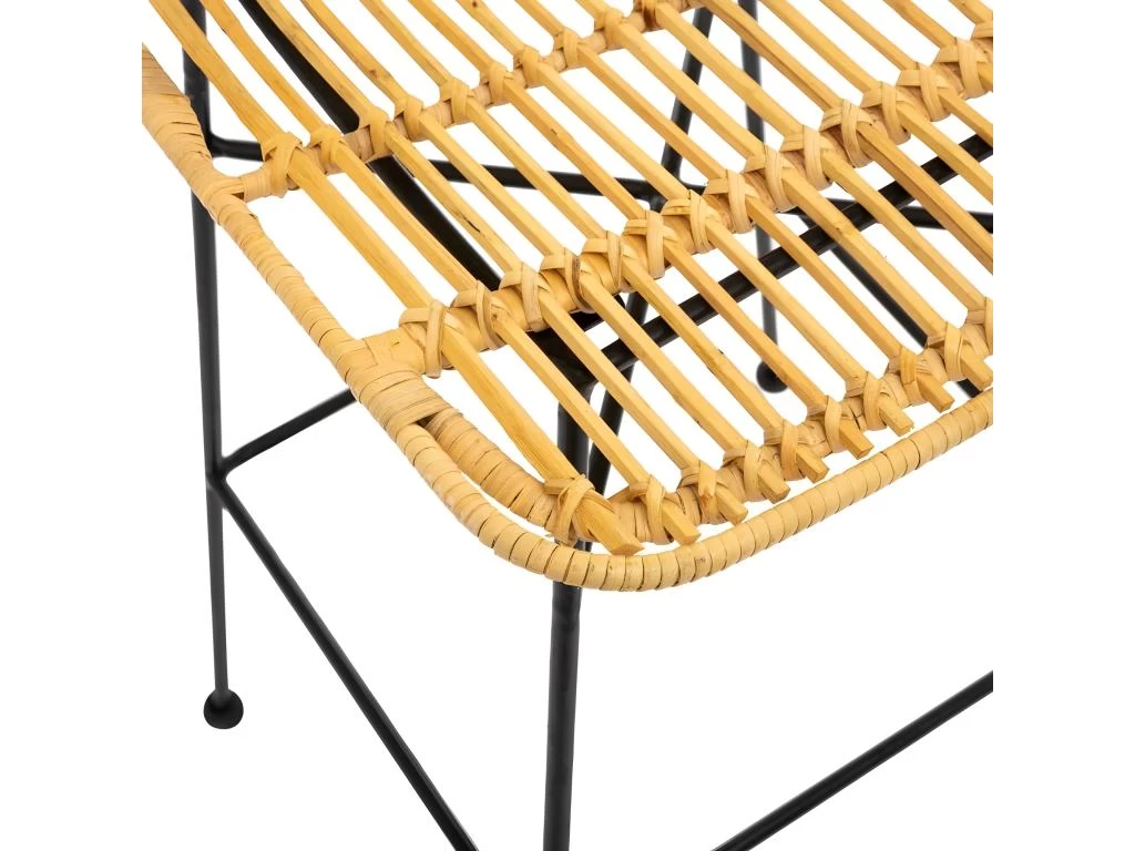 Tabouret Haut Kubu Rotin Métal Atmosphera - Naturel Clair 4 Tabouret Haut Kubu Rotin Métal Atmosphera - Naturel Clair – Image 2