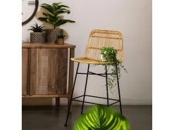 Tabouret Haut Kubu Rotin Métal Atmosphera - Naturel Clair 10 Tabouret Haut Kubu Rotin Métal Atmosphera - Naturel Clair -Vous savez quand c'est un magasin de meubles. tabouret de bar 10446829