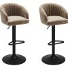Lot De 2 Tabourets De Bar En Velours Et Métal - Beige - DORALIZ -Vous savez quand c'est un magasin de meubles. tabouret de bar 1176601