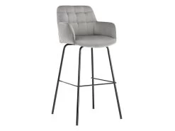 Lot De 2 Tabourets De Bar En Velours Et Métal - Gris - PEGA De Pascal MORABITO -Vous savez quand c'est un magasin de meubles. tabouret de bar 1319279